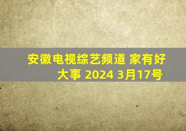 安徽电视综艺频道 家有好大事 2024 3月17号